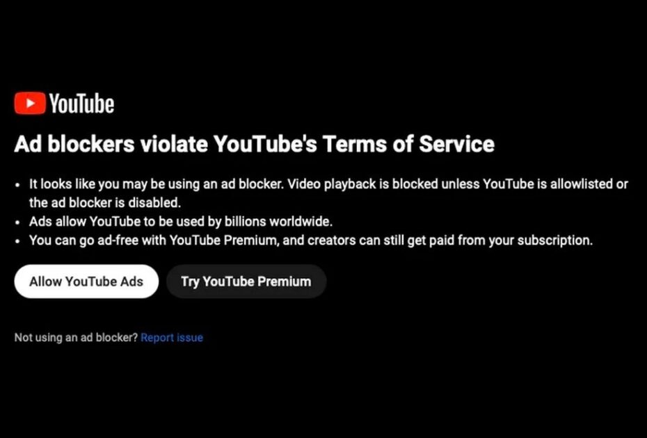YouTube Adblocker Ban